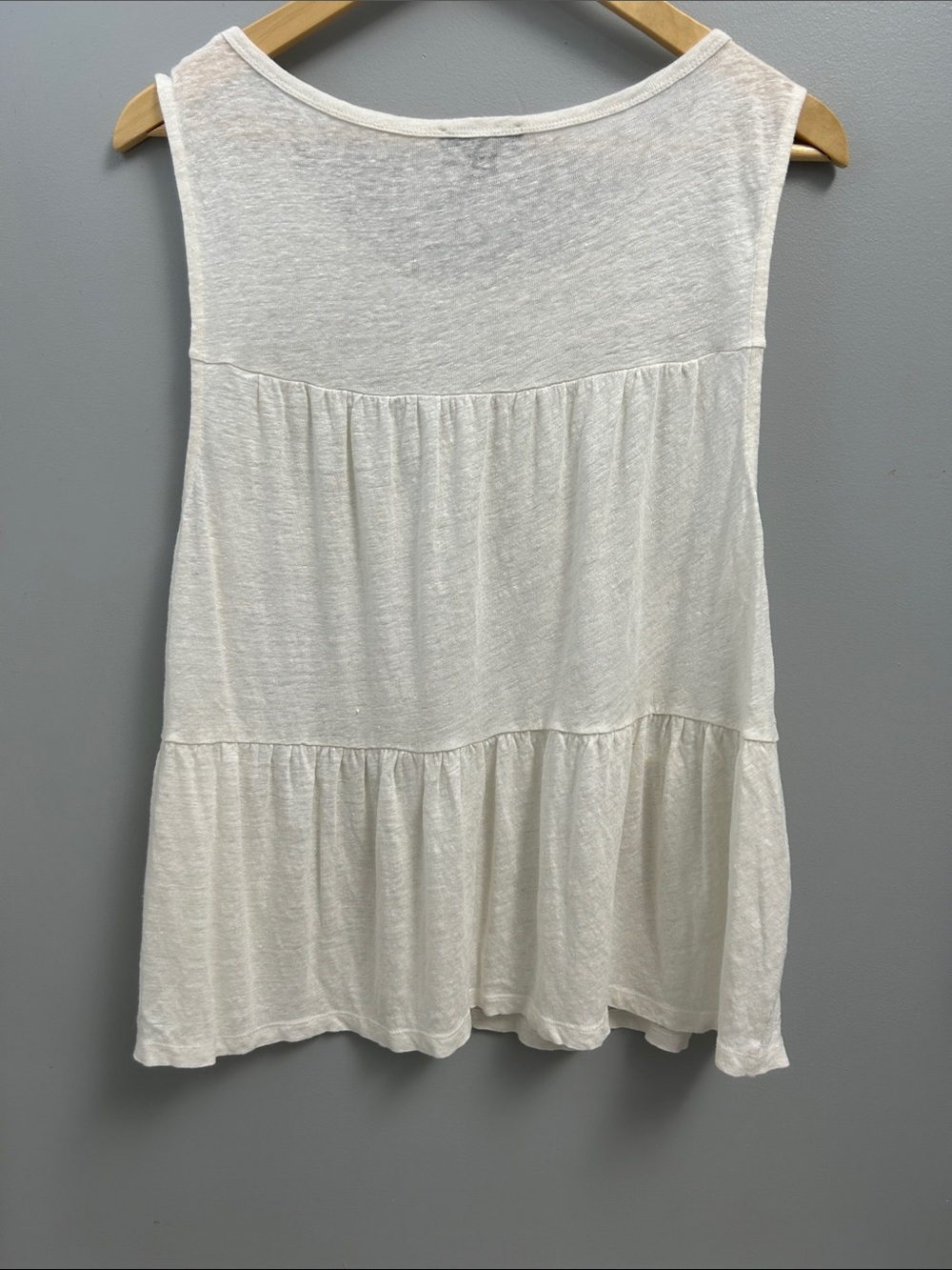 J. Crew Linen Navy Tassel-Hem Tank & Linen White Tiered Tank Duo - Picture 3 of 13